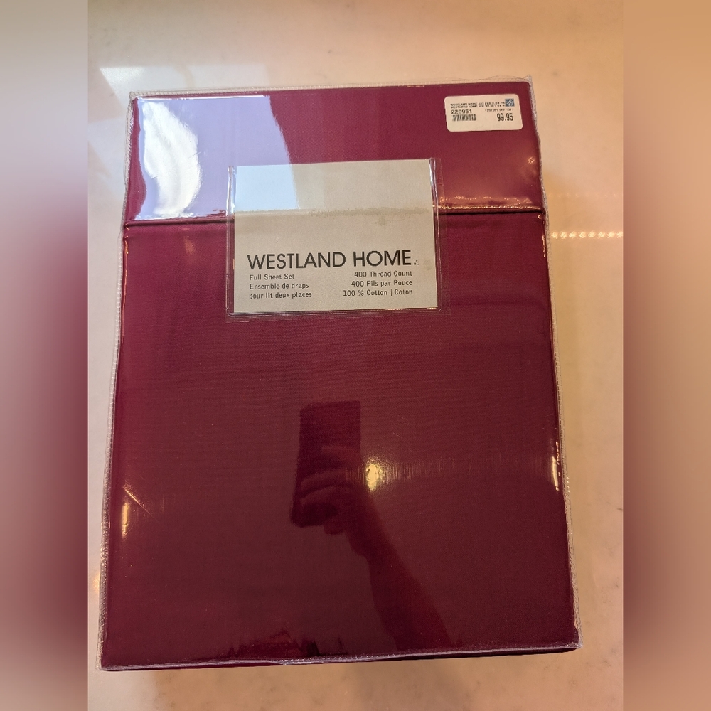 New Westland Home Full Sheet Set, 400 Thred Count, 100% Cotton, Machine Washable